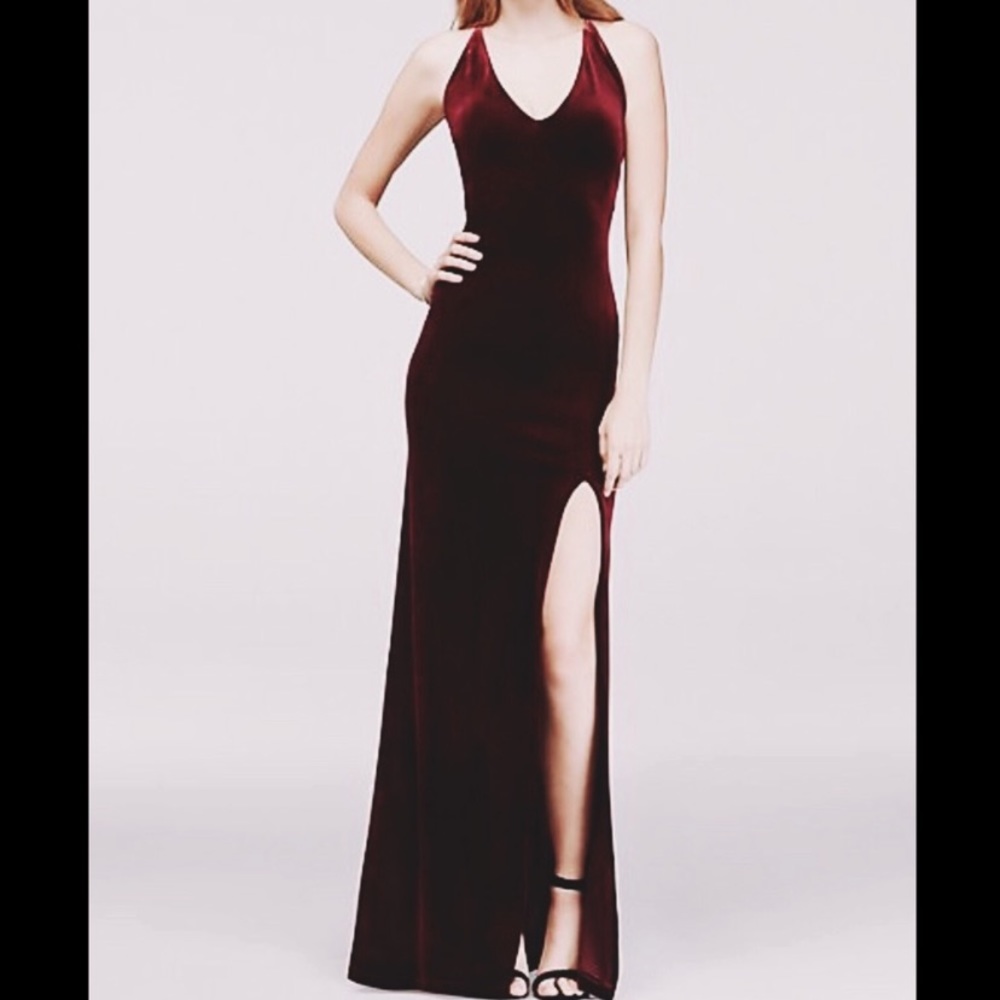 Burgandy/ wine velvet dress - Teeze Me- Size 3